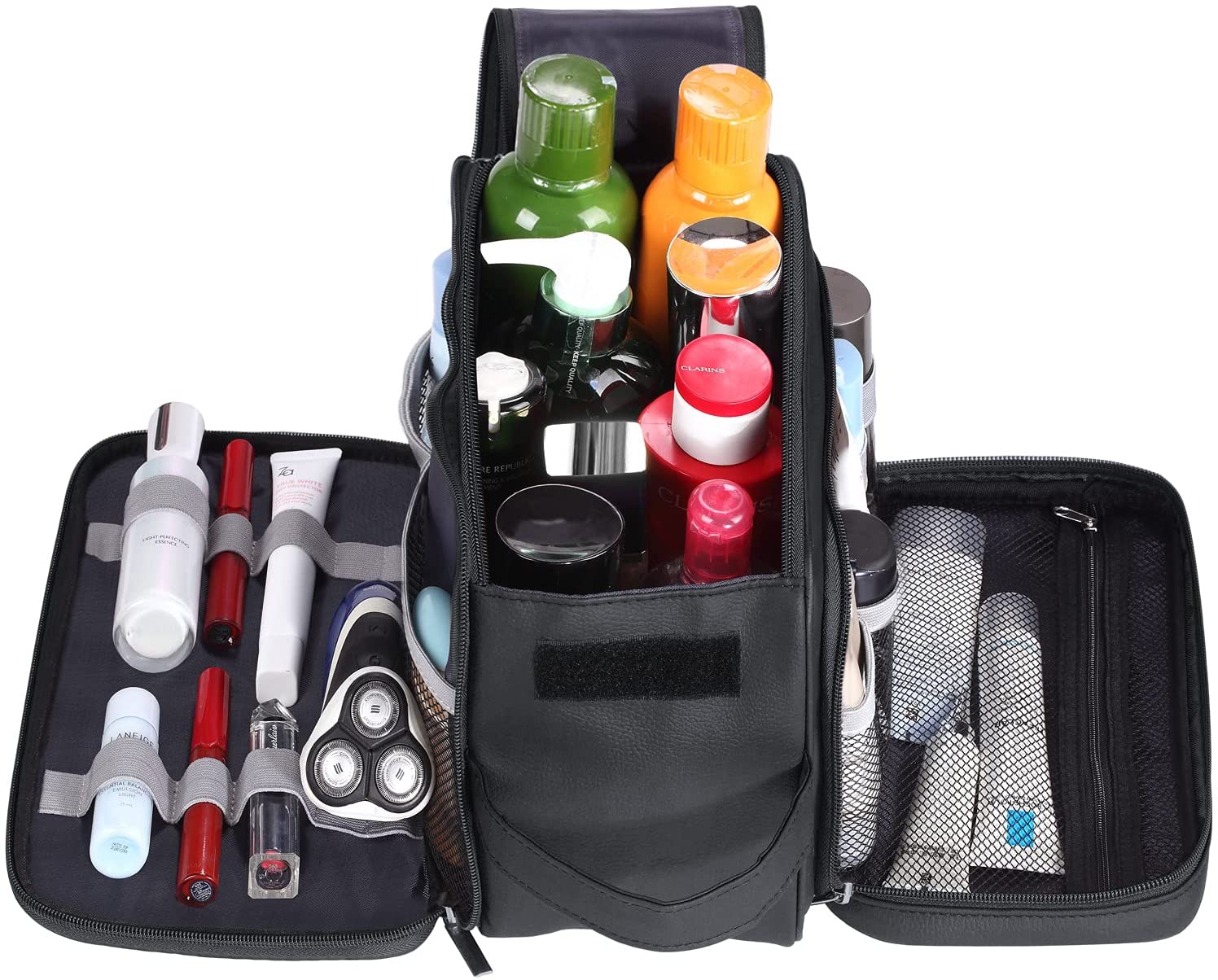 Large Toiletry Bag for Men, PU Leather Travel Toiletry Organizer