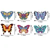 (US Local)6Pcs Diamond Painting Kits Garden Stakes Diamond Art Kits (Butterfly A)