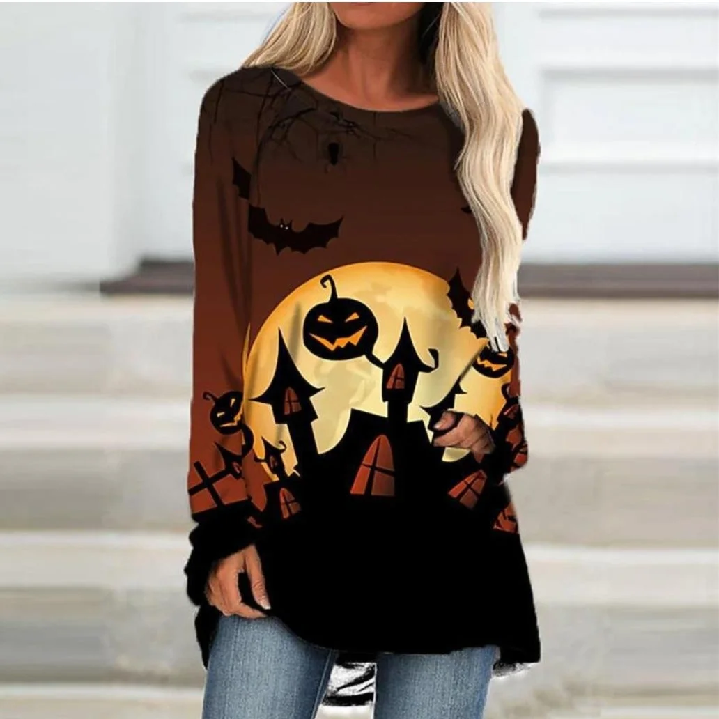 Halloween Printed Graphic Women's Loose Tees