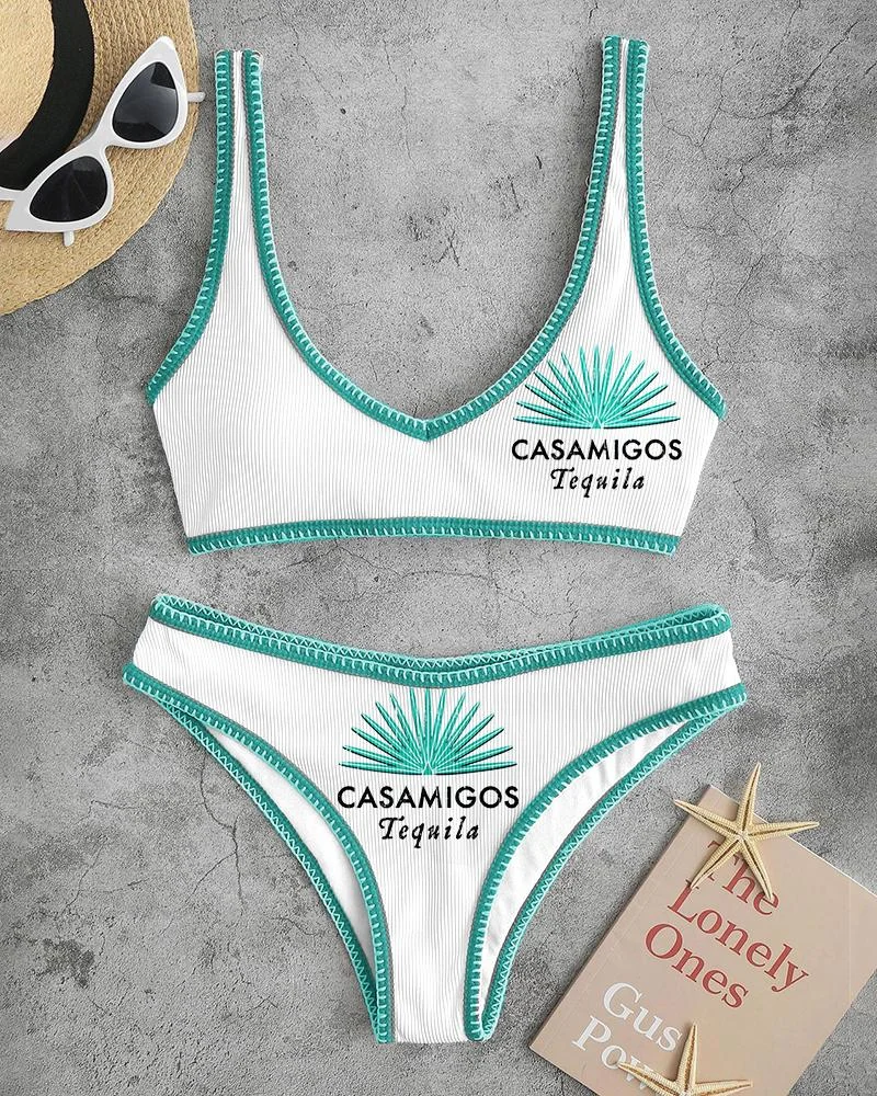 Fashion Beach Holiday Tequila Print Bikini