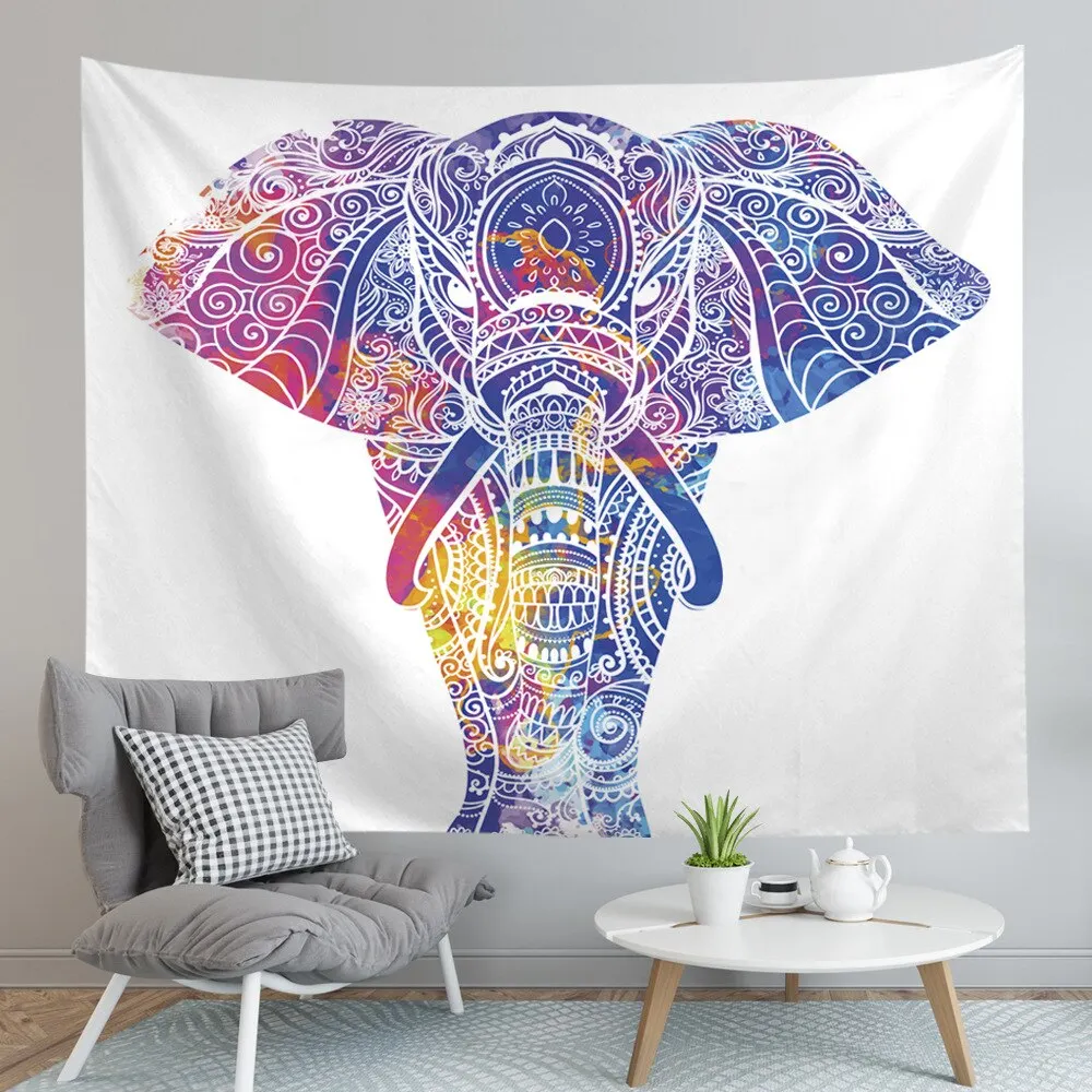 Bohemian Mandala Elephant Tapestry Wall Hanging Sandy Beach Picnic home decoration wall blanket tapestry bedroom wall hanging