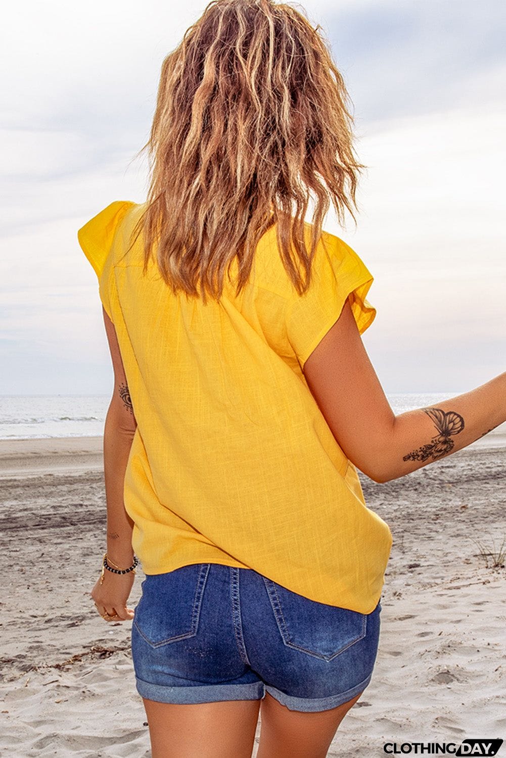 Yellow Floral Embroidered Top