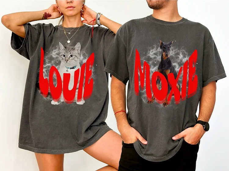 Custom Pet Shirt, Retro Pet Shirt, Dog Photo Shirt Sweatshirt Hoodie