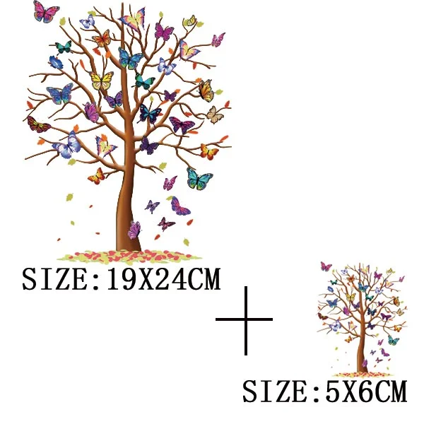 Beautiful Tree Thermal Stickers On T-shirt DIY Washable Iron On Transfer For Clothing Pretty Design On Woman Clothes Patch Decor