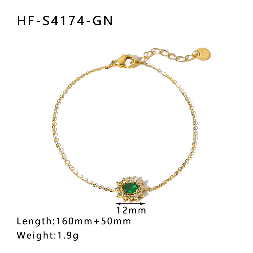 Women IG Style Circle Heart Six-Pointed Star Heart Geometric Stainless Steel Electroplating Bracelets