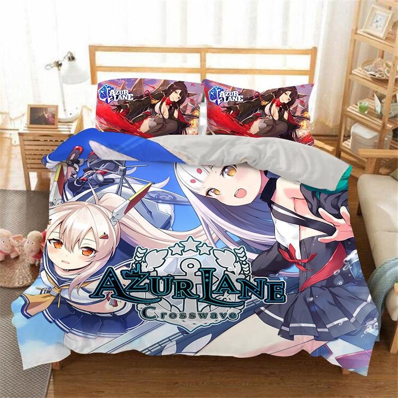 Azur Lane Bedding Set Bed Quilt Cover Pillow Case Home Use