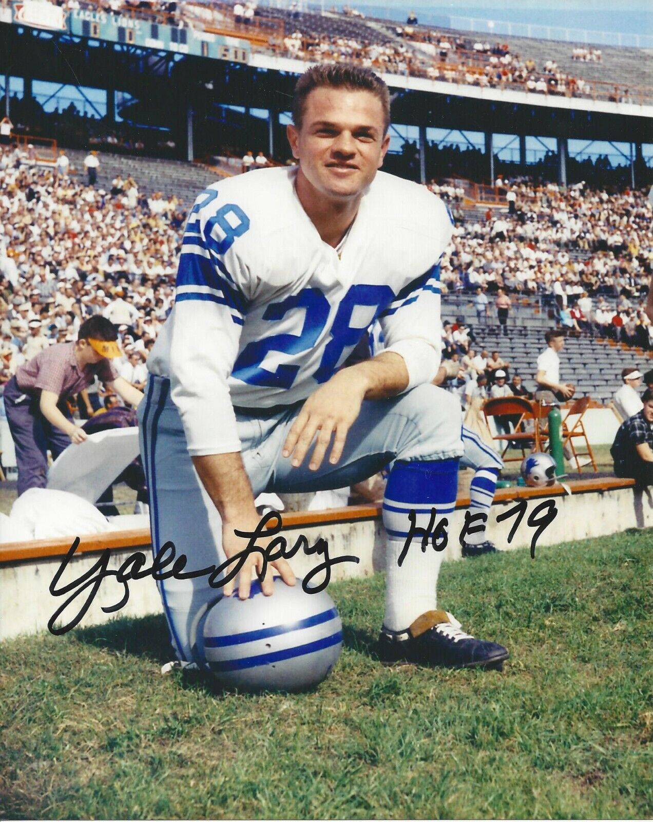 Yale Lary Autographed 8x10 Detroit Lions HOF Deceased  Shipping