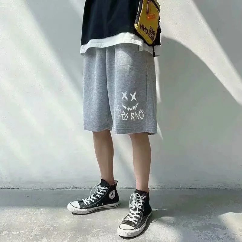 2021 new summer sports shorts men women loose Korean students hip-hop Harajuku fifth straight pants hip hop grunge streetwear