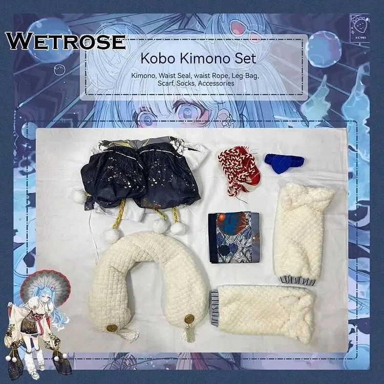 【Wetrose】In Stock Kobo Kanaeru Kimono 2023 New Skin Cosplay Costume Kostum Kawaii Outfit Holo Anime Hololive ID Vtubers aliexpress Wetrose Cosplay