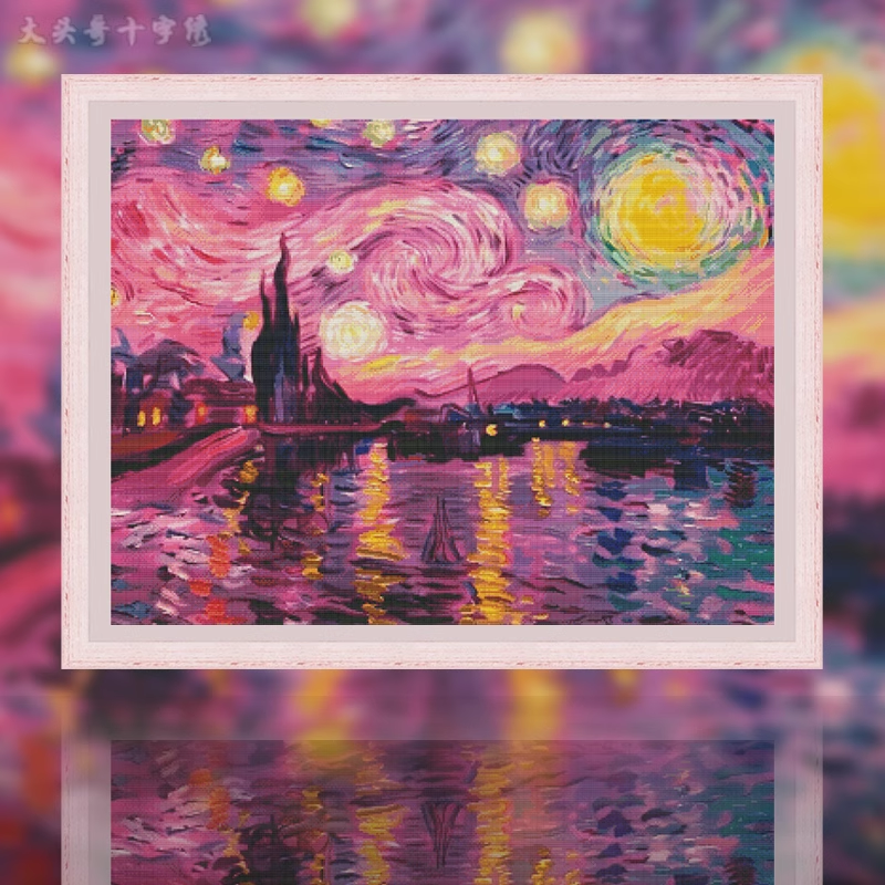 【ZZ5244- Pink Starry Sky】 Painting Fairy Cross Stitch