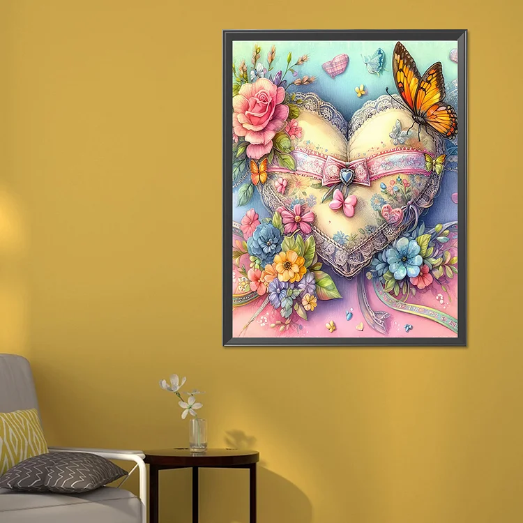 Heart and Butterfly - Full Round - Diamond Painting(50*60cm)