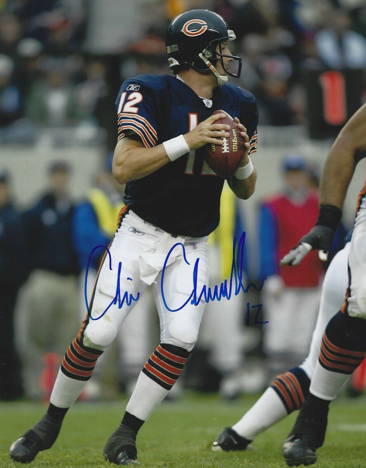 Autographed CHRIS CHANDLER Chicago Bears 8x10 Photo Poster painting w/COA