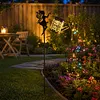 Solar Watering Can Stake Light Angel Hummingbird Iron Art Outdoor