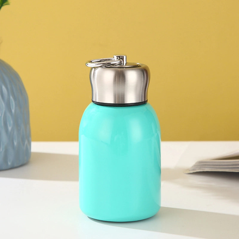 Creative 304 Stainless Steel Small Fat Ding Thermos Cup High Color Value Mini Simple Small Belly Cup With Lifting Ring Cup Customization