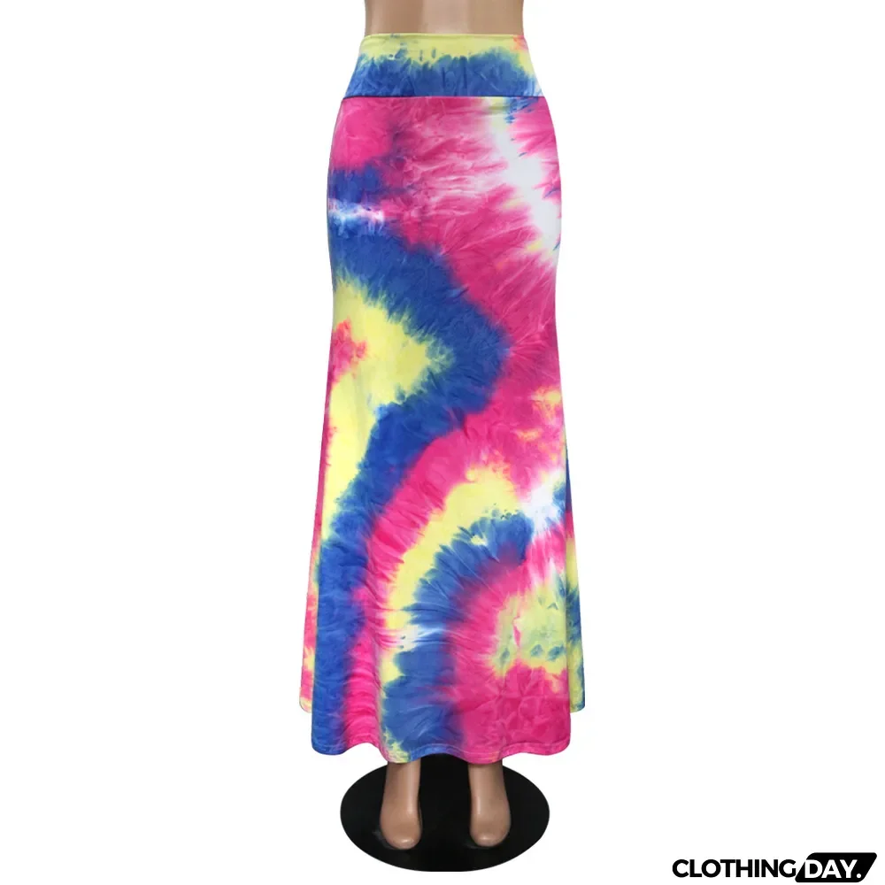 Women's Printed Skirt Fashion High Waist Bodycon Long Skirt Women