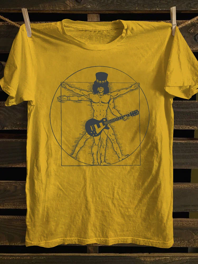 Rock Roll Vitruvian Man T-shirt