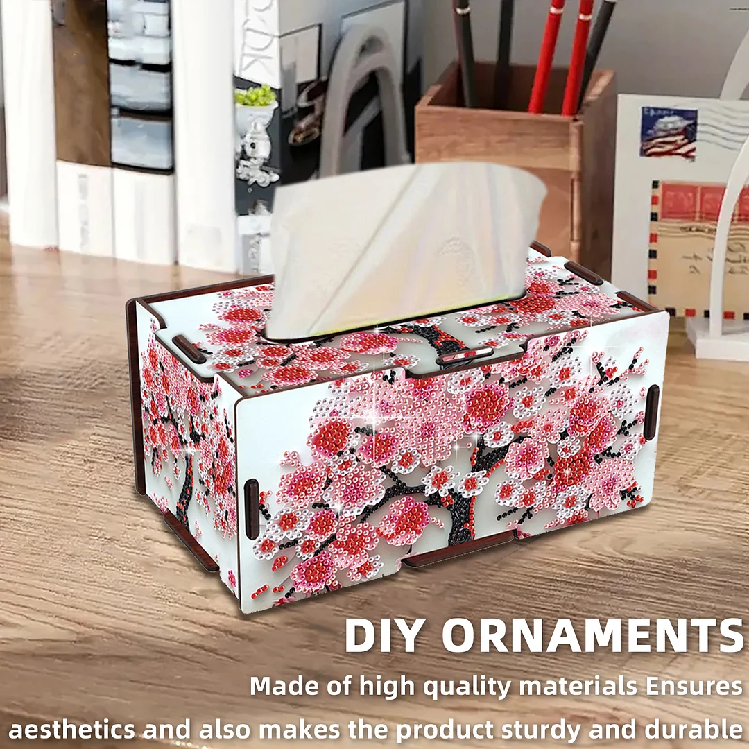 Wooden Diamond Painting Tissue Box for Home and Office Decoration (ZJH037)