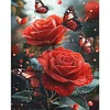 Butterfly Rose - 11CT Stamped Cross Stitch - 40*50cm - Flower