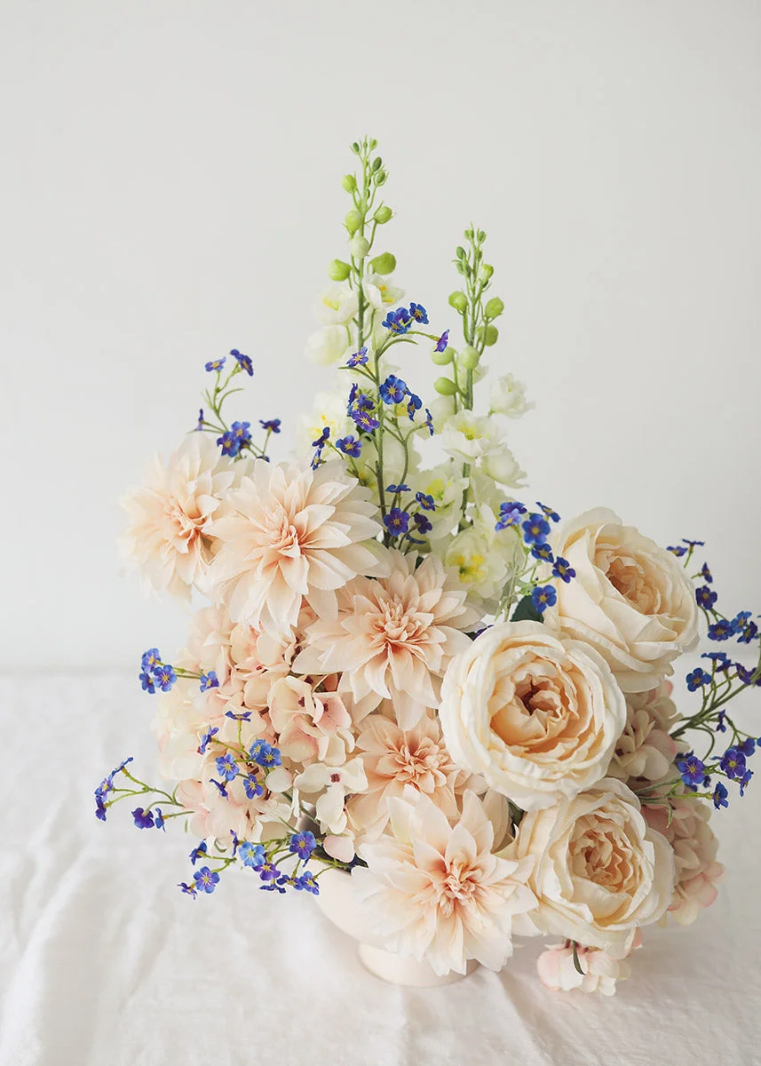 Blue Fake Forget Me Not Wildflowers - 30.5"