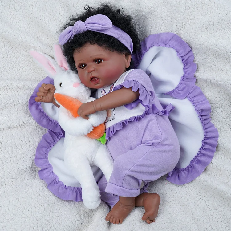 Babeside Realistic 20" Infant American African Purple Set Reborn Baby Doll Girl Kimi