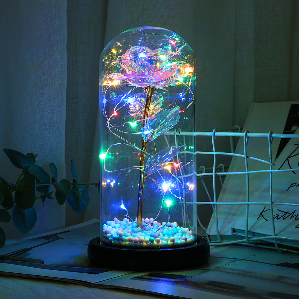 

20LED Foam Foil Rose Glass Dome Copper Wire Fairy-Night Light, 501 Original