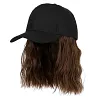 Perruque casquette de baseball 2 en 1 aux cheveux boucl&eacute;s