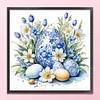 Blue And White Porcelain-Egg Flower-11CT Stamped Cross Stitch 40*40cm/15.75*15.75in