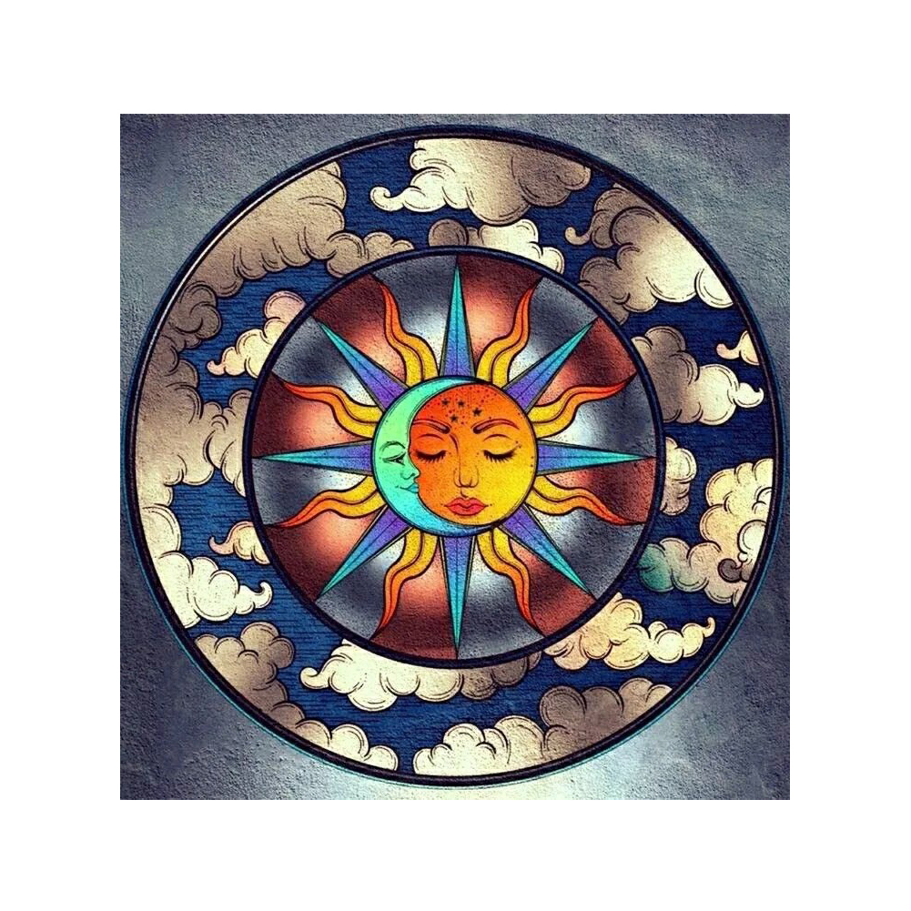 

30*30CM - Round Drill Diamond Painting - Sun Mandala, 501 Original