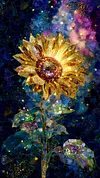 Luxury AB Velvet Diamond Painting Kit - Starry Sunflower