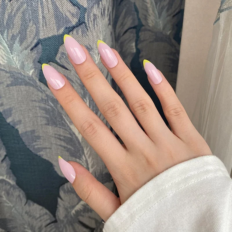 24pcs/set Acrylic Fake Nails Full Cover False Nail Art Tips 10 Sizes Fashion Designs With Nail Adhesive Sticker Coffin Nails-Nail Inspo