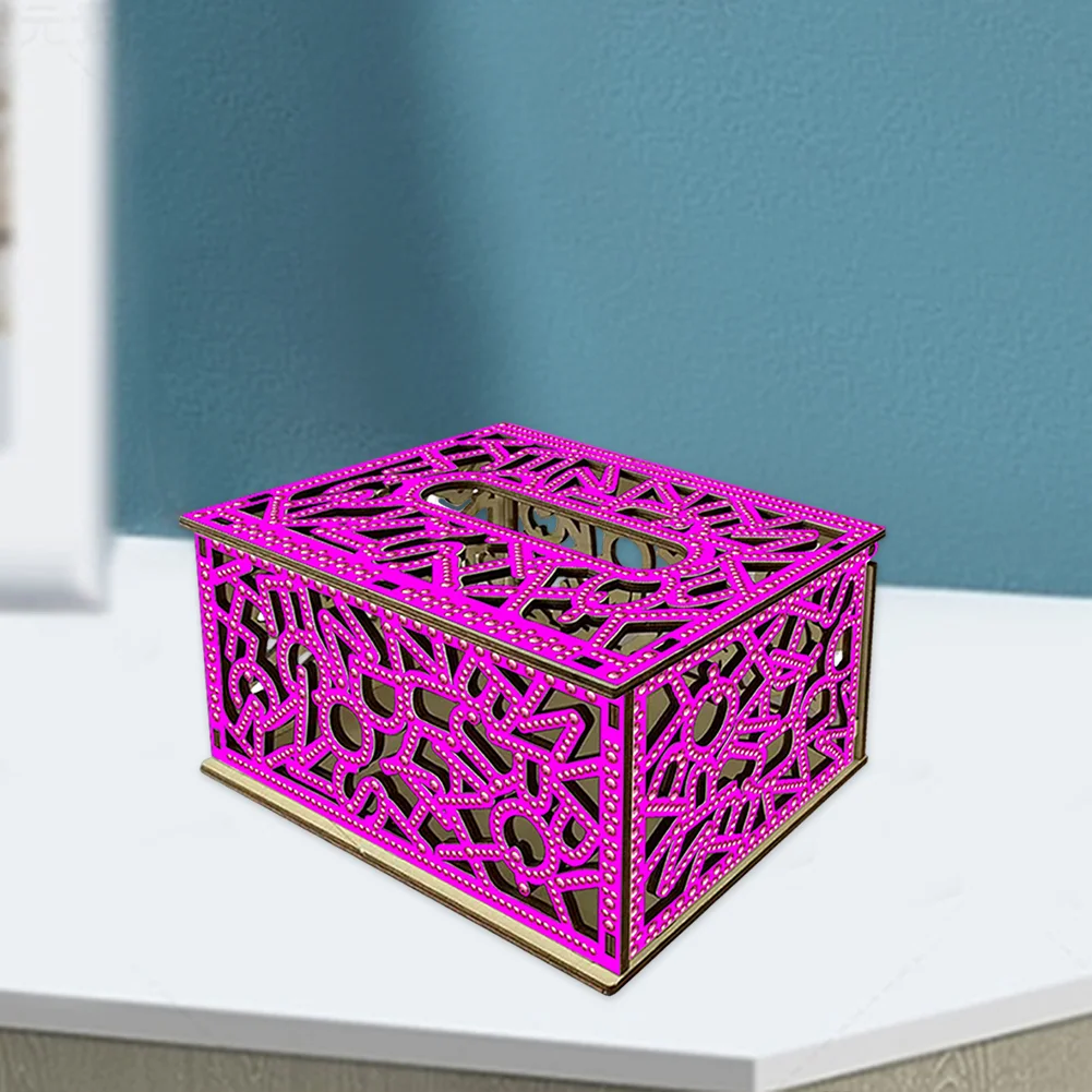 Diamond Painting Paper Towel Holder Napkin Dispenser for Beginners (Pink)