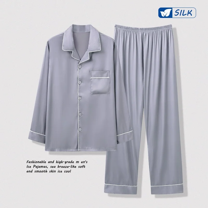 Men's Cardigan Pajamas Long-sleeved Trousers Loungewear For All Seasons