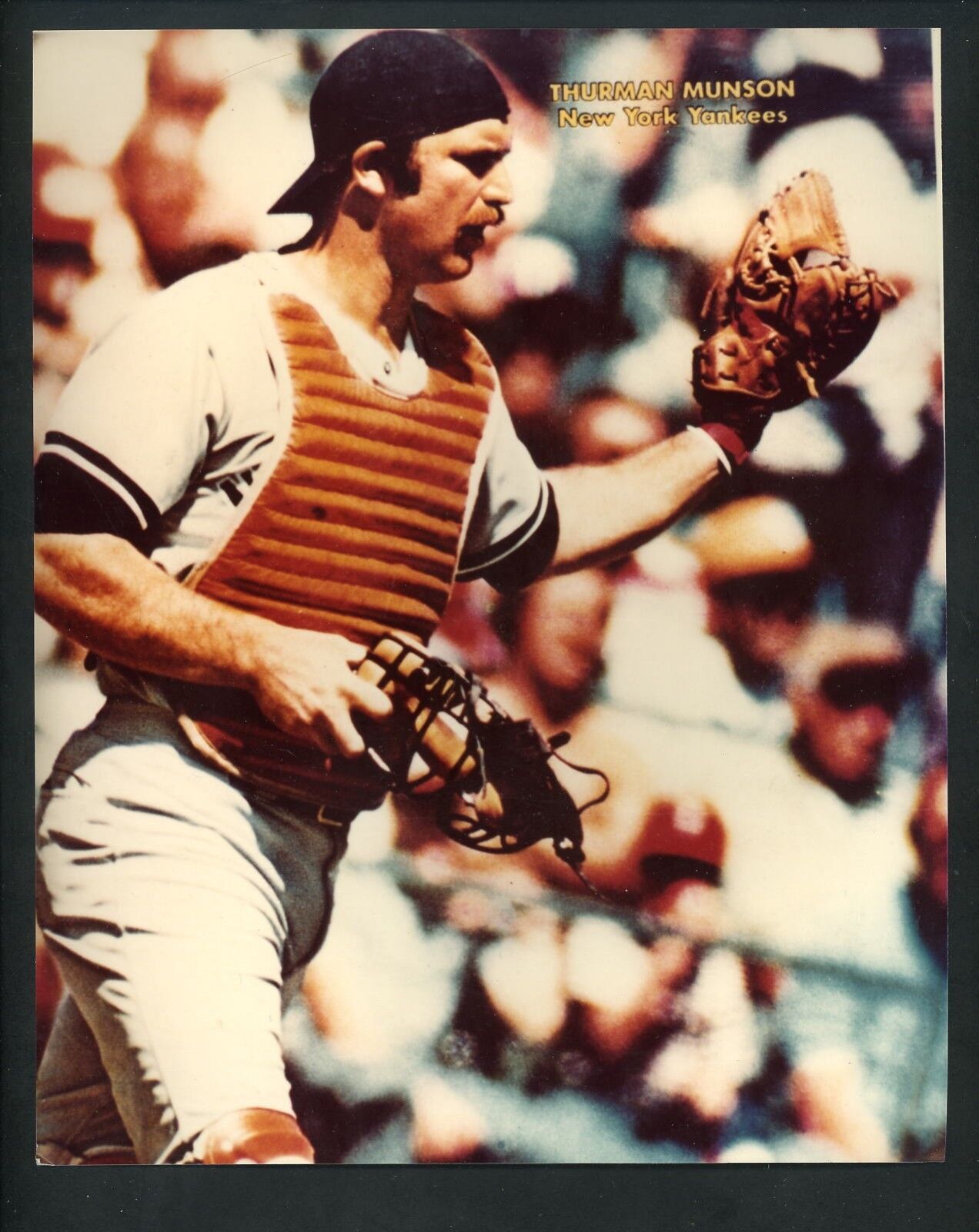 Thurman Munson 8 x 10 Color Photo Poster painting catching New York Yankees