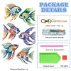 6pcs Fish DIY Diamond Painting Double Sided Keychains