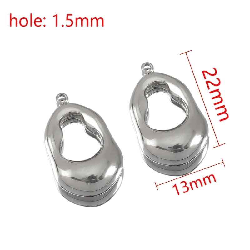 2 PCS/Package 304 Stainless Steel Star Flower Fish Tail Pendant Jewelry Accessories