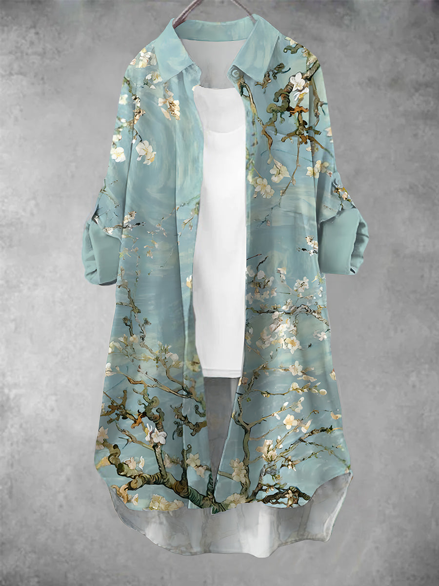 Women's Vintage Floral Art Print Casual Dress