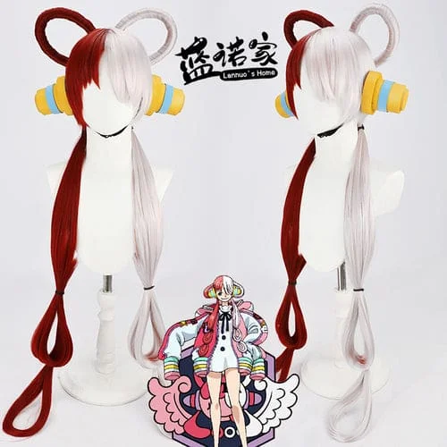 One Piece Film Red Uta Kawaii Red White Parted Wig ON202