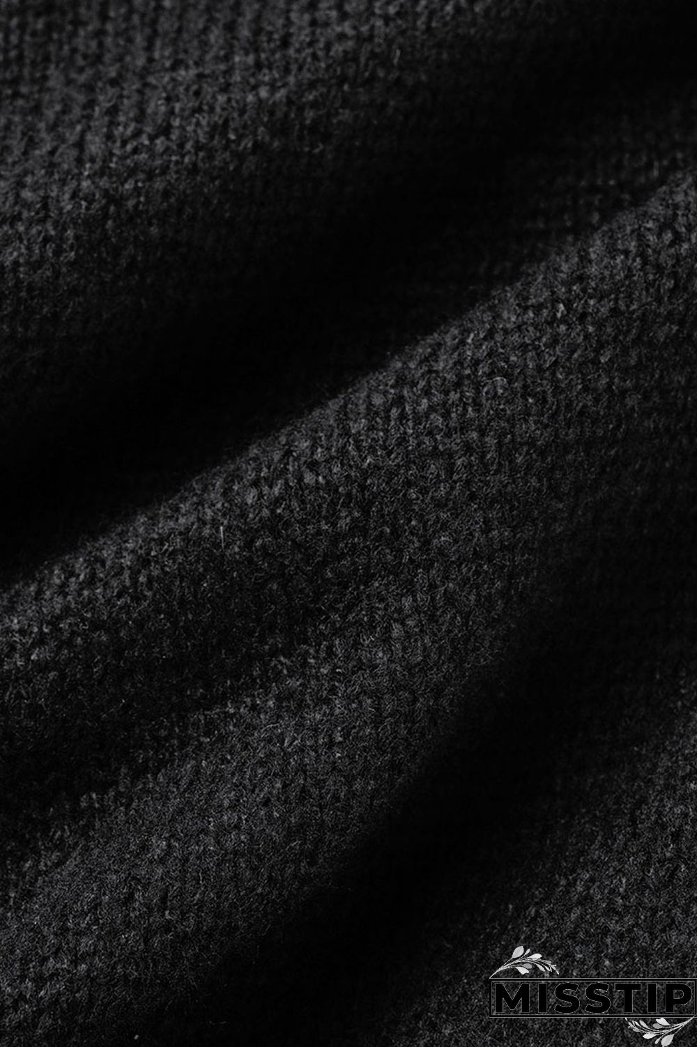 Black Casual Solid Tassel O Neck Tops