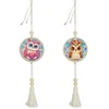 2Pcs Wooden Double Sided Diamond Art Hanging Tassel Suncatcher Pendant Kits