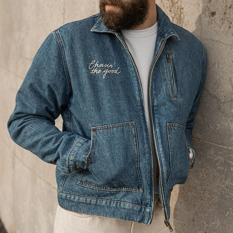 Men's Classic 12.5 Oz Denim Blanket-Lined Machine Jacket