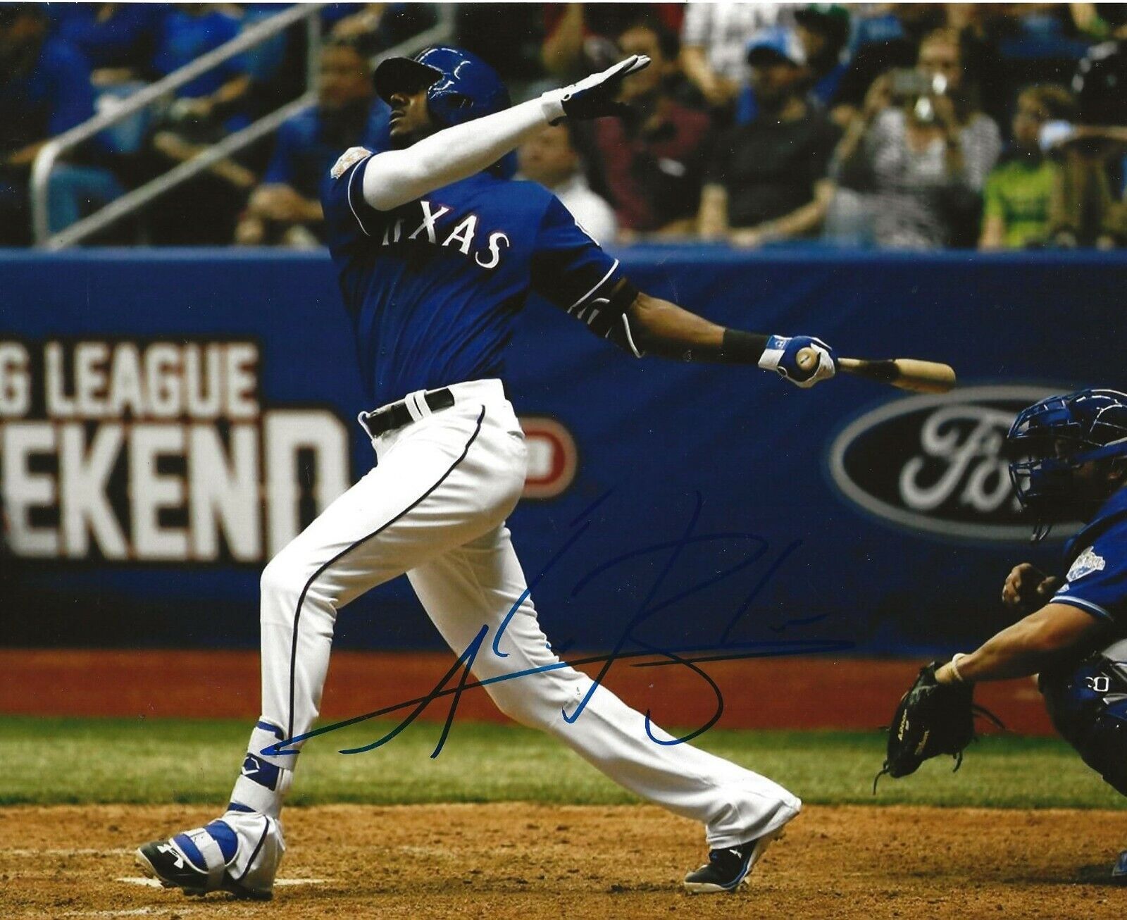 Lewis Brinson signed Texas Rangers 8x10 Photo Poster painting autographed