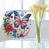 DIY Flag Butterfly Double Sided Acrylic Diamond Painting Hanging Pendant