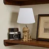 Dog Lamp with White Linen Shade Cute Room Decor White Dog Table Lamp 17.7inch for Living Room Unique Aesthetic Home Room Decor