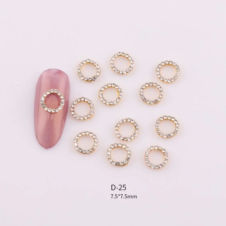 Nail Decoration Elegant Alloy With  Exquisite Zircon Rhinestones Designs 10 pcs/Set Nail Tips For Beauty Salons