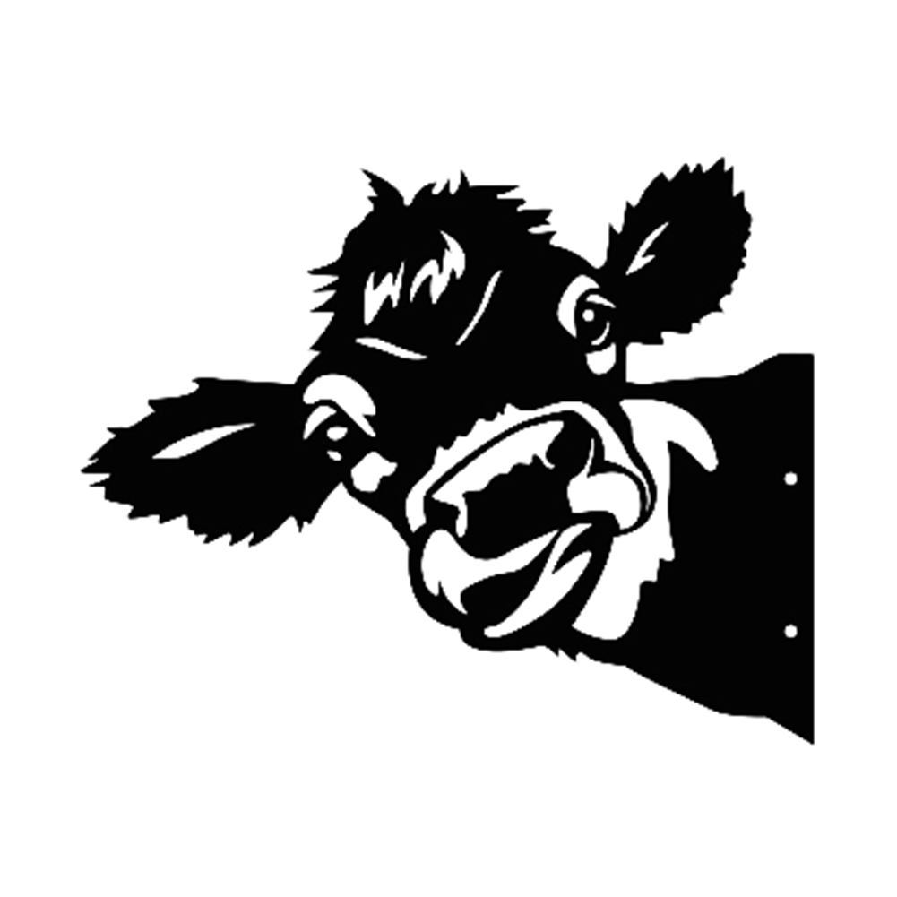 

Metal Farm Hollow Peeping Cow Balcony Yard Art Hanging Decor Outdoor Statue, 501 Original