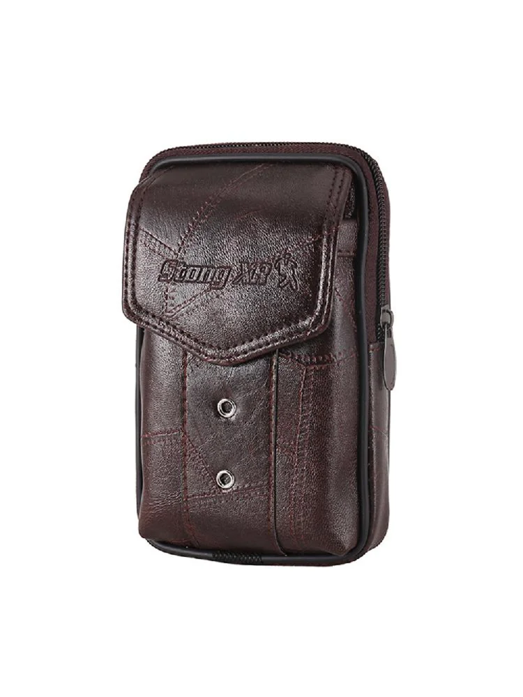 Multi-function Men PU Waist Bags Phone Wallet Belt Bum Pouch (Coffee 2)