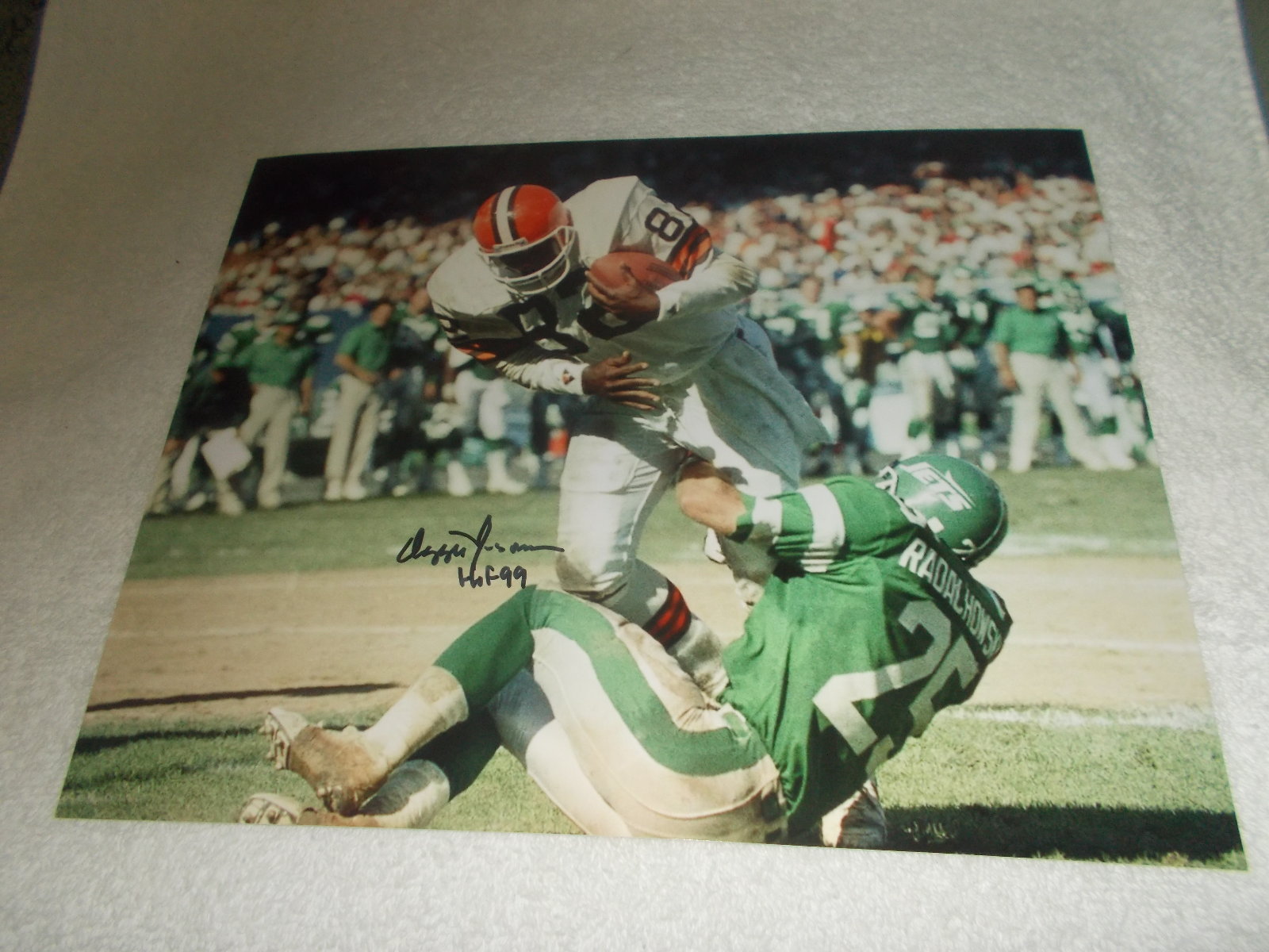 OZZIE NEWSOME CLEVELAND BROWNS SIGNED AUTOGRAPHED 8X10 Photo Poster painting COA FOOTBALL