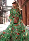Round Neck Half Sleeves Bohemia Maxi Dress