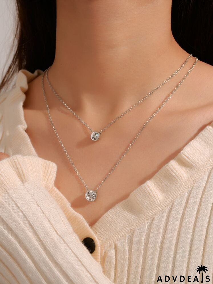 Rhinestone Layered Necklace