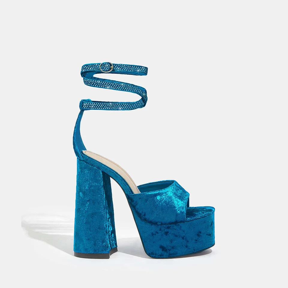 Women's Summer New Square Toe Water Platform Chunky Heel Roman Sandals Novameme